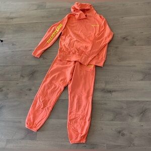 TALENTLESS sweatsuit  Orange/ yellow  joggers set Med top / Small pants